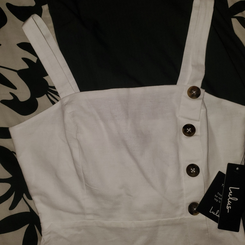 NEW NWT Lulus Louetta White Button-Down Mini Dress - Picture 8 of 10